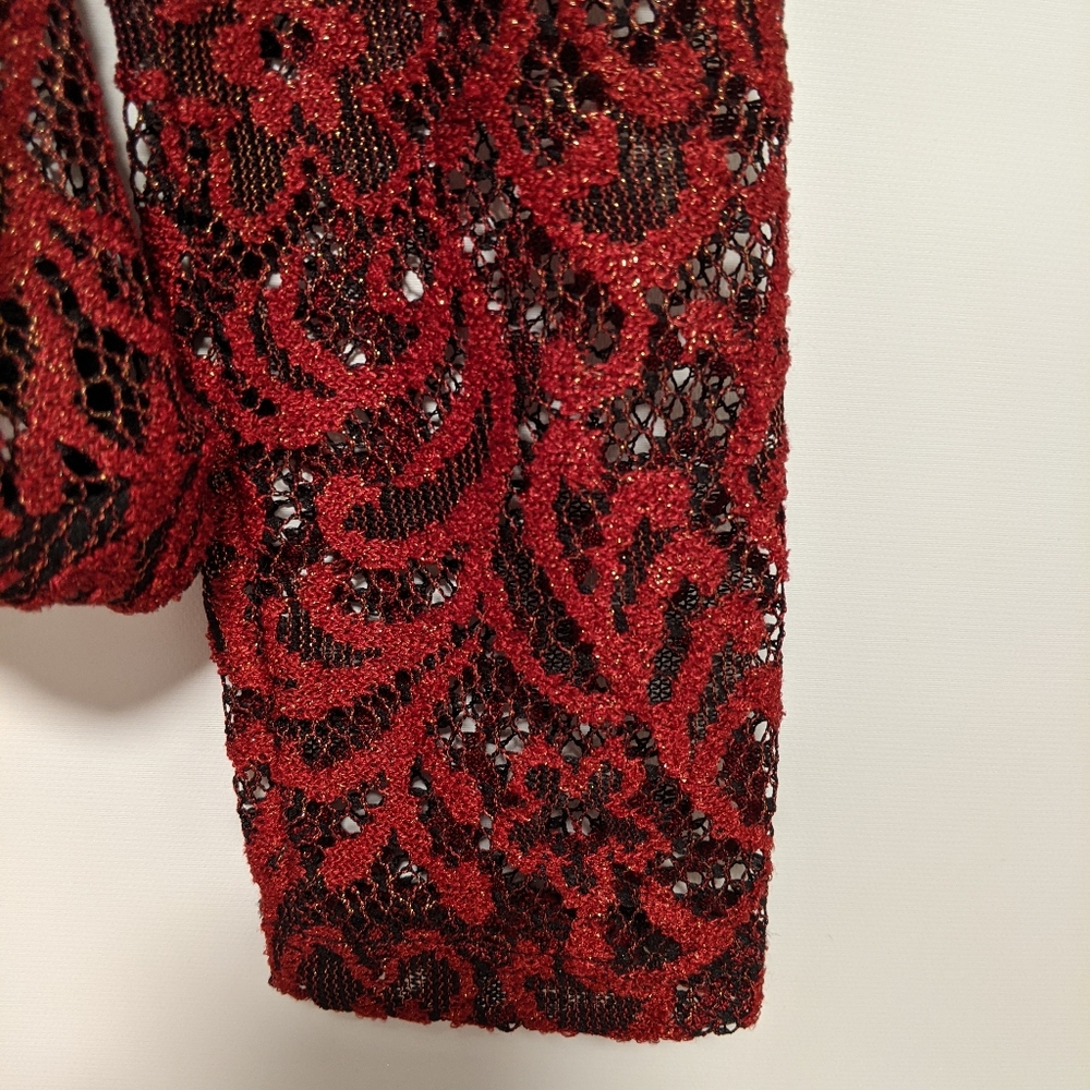 Red lace cover up